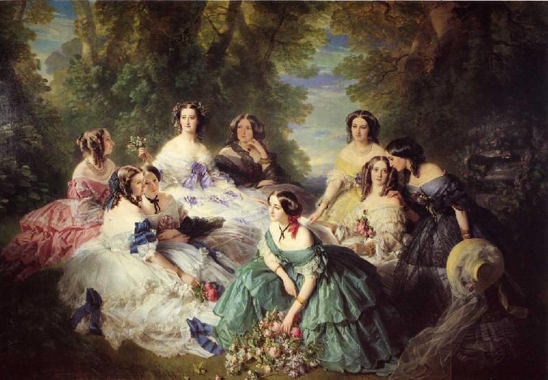 Franz Xaver Winterhalter The Empress Eugenie Surrounded by her Ladies in Waiting oil painting image